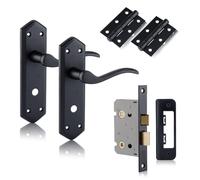Ensemble pour salle de bain : poignées de porte, serrure à mortaiser, charnières