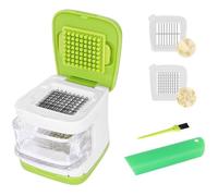 Ensemble presse-ail et éplucheur - pratique pour couper en dés et en tranches.