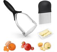 Ensemble Presse-Purée Acier Inoxydable Gain Place | Acier inoxydable pour robuste, design pliable, anti-rouille, pour purées lisses, gain de place tiroir