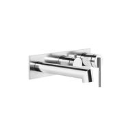 Ensemble prêt-à-monter Gessi Ingranaggio, plaque carrée pour mitigeur monocommande encastré, baignoire avec cartouche déviatrice à 2 voies, bec 188-158 mm, 63541030, Couleur: PVD de cuivre