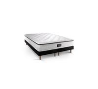 Ensemble Privilège 200x200 Memoire de forme 5 zones double sommier noir