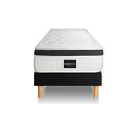 Ensemble matelas 90 x 200 cm Privilège - Mousse à mémoire de forme - Ep : 26 cm - Equilibré - sommier Noir G