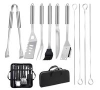 Ensemble professionnel de 11 pièces d'ustensiles pour barbecue en acier inoxydable - Kit d'accessoires pratique