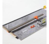 Ensemble professionnel de coupe de carrelage en porcelaine, comprenant : un coupe-carrelage de très grande taille (capable de couper jusqu'à 180 cm), une pince de coupe haute performance, 3 lames de c
