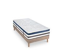 Ensemble Quintessence 90x190 cm + sommier bois - Mousse HD mémoire - Ep. 30 cm