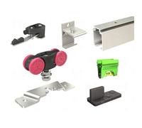 Ensemble rail 1,95 m et accessoires pour porte 21 / 60 kg - - SAF10-80-195-2