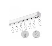 Ensemble Rails Rideaux Plafond 5,4 m, Coulissants, Séparateur Pièce, avec Crochets Blanc