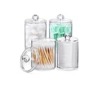Ensemble Rangement Coton Tige Transparent - 3+1 pcs