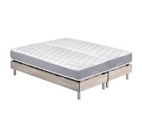 Ensemble relaxation - EBAC LITERIE - S73 - Matelas mousse Wave - 2x80x200 - Chêne clair