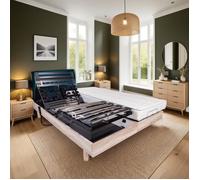 Ensemble relaxation matelas + sommiers électriques 2x80x200cm - Mousse - Ferme - ECLIPSE Fabrication française