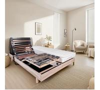 Ensemble relaxation matelas + sommiers électriques 2x80x200cm - Mousse - Ferme - EQUINOXE Fabrication française