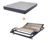 Ensemble relaxation S50 + Matelas Latex Louxor - 5 zones - 140x190 - Gris