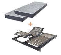 Ensemble relaxation S50 + Matelas Mousse Myriade - 5 zones - 2x90x200 - Gris