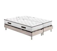 Ensemble relaxation S73+Matelas mousse Myriade 4 - 5 zones - 2x80x200 - Chêne clair