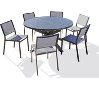 Ensemble repas 6 places en aluminium avec rallonge papillon