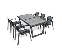 Paris Prix – Ensemble repas 6 places – Aluminium, plateau céramique