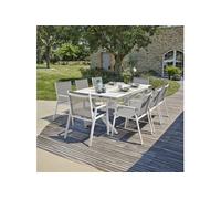 Ensemble repas de jardin 8 places en aluminium - Blanc - FLORIDE