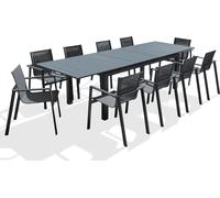Ensemble repas de jardin 10 places en aluminium