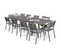 Ensemble repas de jardin 10 places en aluminium
