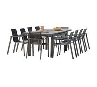 Ensemble repas de jardin 10 places en aluminium