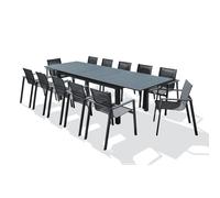 DCB Garden Ensemble repas de jardin 12 places en aluminium Gris anthracite