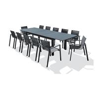 DCB Garden Ensemble repas de jardin 12 places en aluminium Gris anthracite
