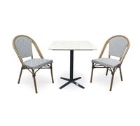 DCB Garden – Ensemble repas de jardin 2 places acier plateau terrazzo
