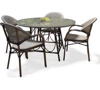 Ensemble repas de jardin 4 places en aluminium