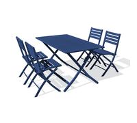 Ensemble repas de jardin 4 places en aluminium