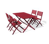 Ensemble repas de jardin 4 places en aluminium