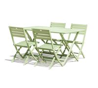 Generique Ensemble repas de jardin Marius 4 places aluminium Vert lagune