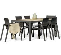 Ensemble repas de jardin 6 places avec plateau céramique