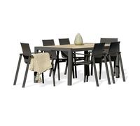 Ensemble repas de jardin 6 places avec plateau céramique