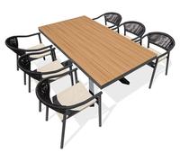 Ensemble repas de jardin 6 places en alu