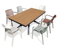 Ensemble repas de jardin 6 places en alu