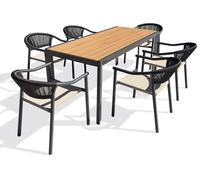 Ensemble repas de jardin 6 places en alu