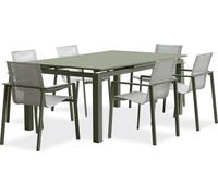 Ensemble repas de jardin 6 places en aluminium