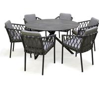 Ensemble repas de jardin 6 places en aluminium