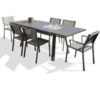 Ensemble repas de jardin 6 places en aluminium