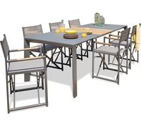 Ensemble repas de jardin 6 places en aluminium