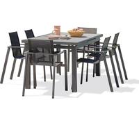 Ensemble repas de jardin 6 places en aluminium