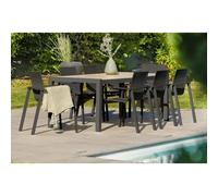 DCB Garden Ensemble repas de jardin 8 places avec plateau céramique Gris anthracite