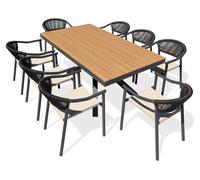 Ensemble repas de jardin 8 places en alu