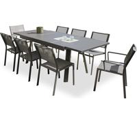 Ensemble repas de jardin 8 places en aluminium