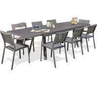 Ensemble repas de jardin 8 places en aluminium