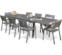 Ensemble repas de jardin 8 places en aluminium