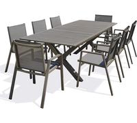 Ensemble repas de jardin 8 places en aluminium