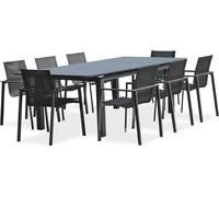 Ensemble repas de jardin 8 places en aluminium