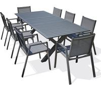 Ensemble repas de jardin 8 places en aluminium