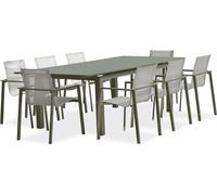 Ensemble repas de jardin 8 places en aluminium